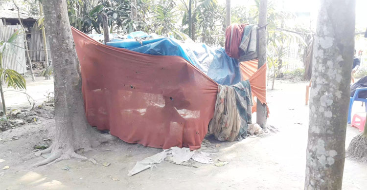 বাড়ির উঠানে মেরিনার থাকার টংঘর