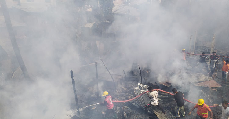 আগুন নেভাচ্ছে ফায়ার সার্ভিস