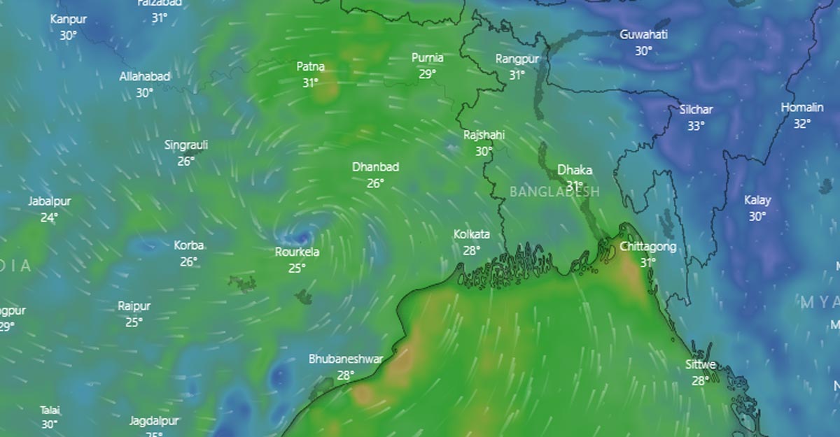 নিম্নচাপের প্রভাবে দেশের বেশির ভাগ এলাকায় বৃষ্টির আভাস