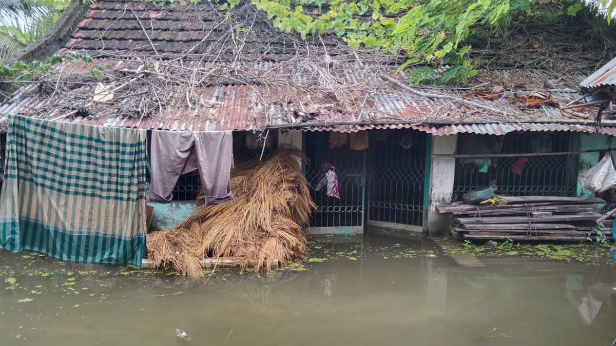 সাতক্ষীরায় টানা বর্ষণে ৩০ গ্রাম প্লাবিত, দুর্বিষহ জনজীবন