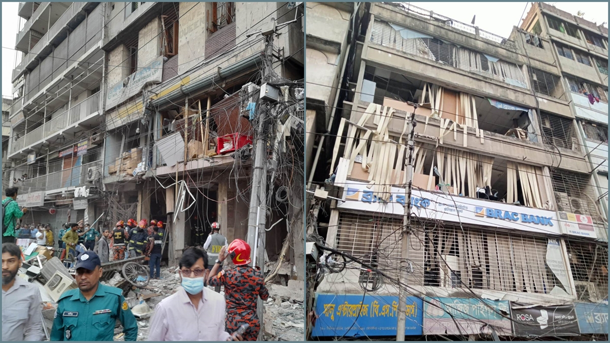 গুলিস্তান বিস্ফোরণ : দেয়াল ভেঙে রাস্তায়, রক্তাক্ত পথচারীরাও