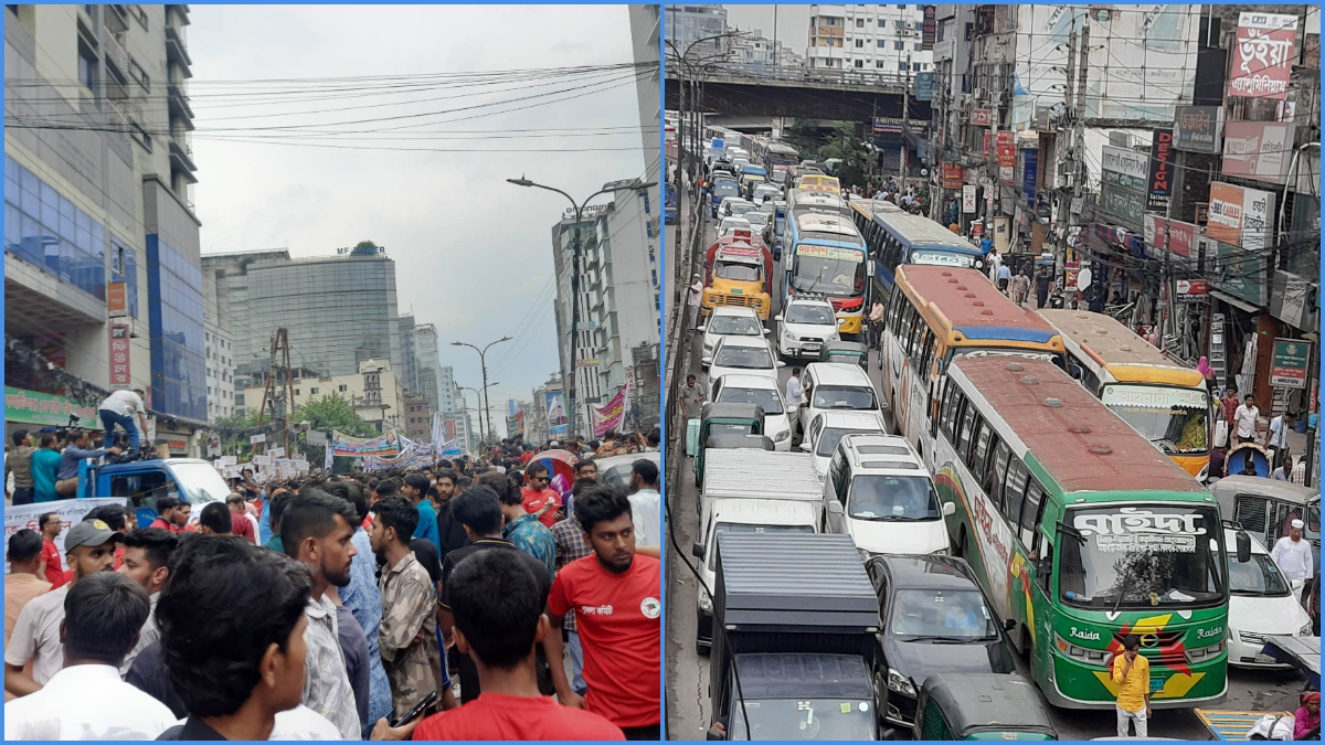 সড়ক বন্ধ করে মধ্য বাড্ডায় আওয়ামী লীগের সমাবেশ