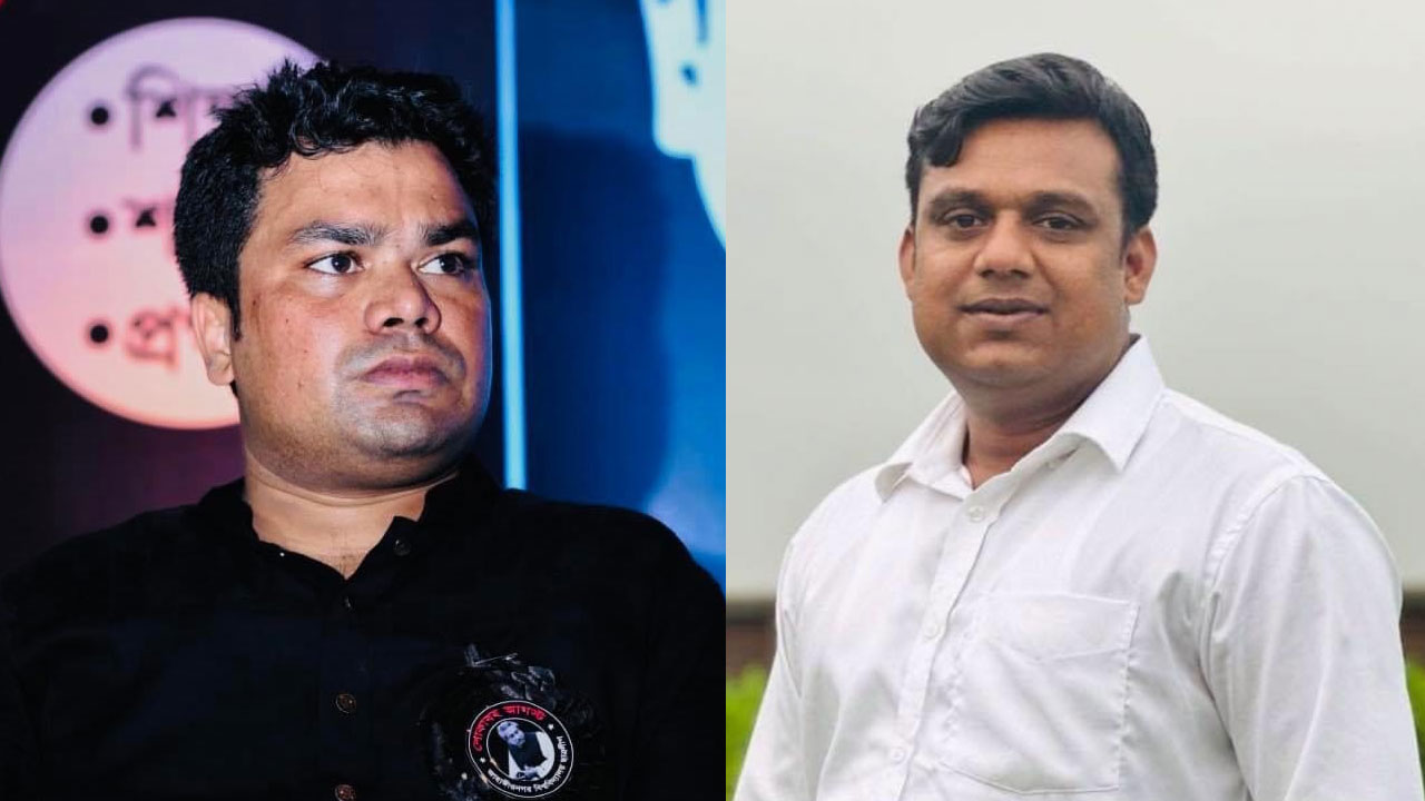 দুই শিক্ষককে তুলে দিয়ে চেয়ারে বসলেন জাবি ছাত্রলীগের দুই নেতা