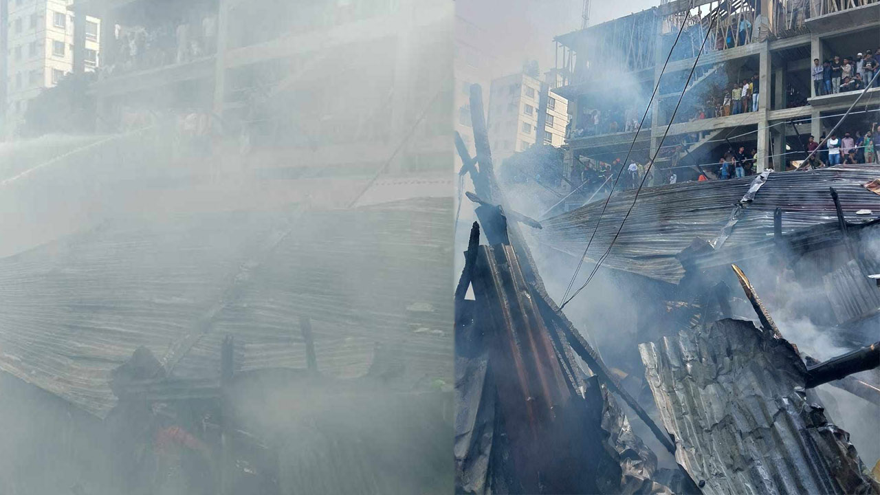 মিরপুরে ঝিলপাড় বস্তিতে আগুন, নিয়ন্ত্রণে ৮ ইউনিট