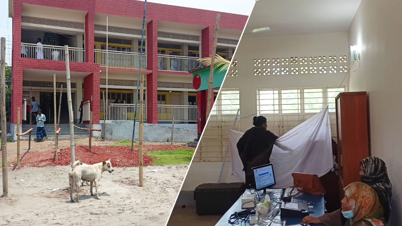 ভোটকেন্দ্রের মাঠে কুকুর-ছাগল, বুথে একজনের ভোট দিচ্ছেন অপরজন