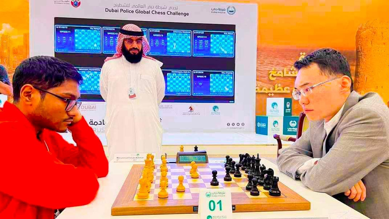 দুবাইয়ে সুপার গ্র্যান্ডমাস্টারকে রুখলেন ফাহাদ