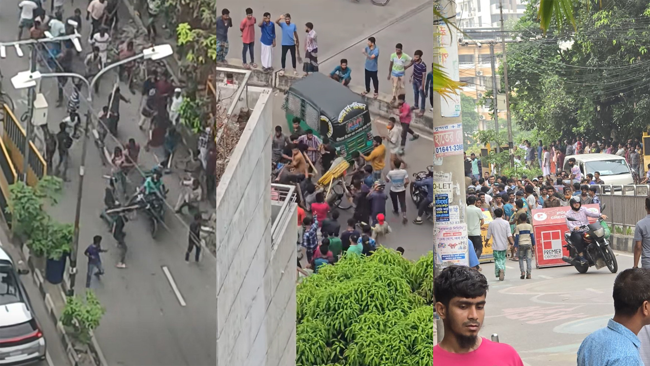 আন্দোলনের ছবি-ভিডিও নিতে গেলে লাঠিপেটা করছেন অটোরিকশা চালকরা