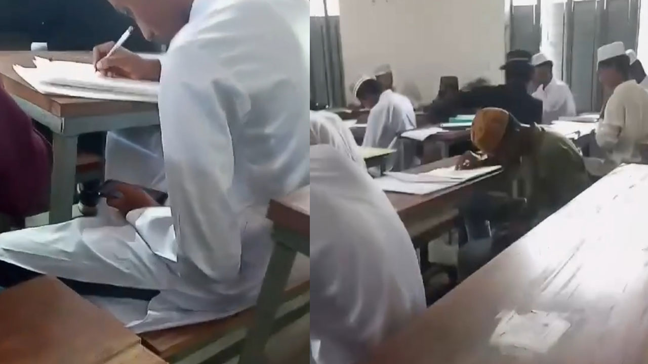 মোবাইল দেখে দাখিল পরীক্ষা দিচ্ছে শিক্ষার্থীরা, ভিডিও ভাইরাল