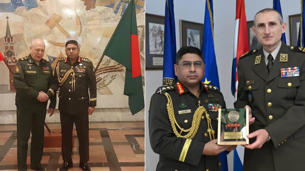 রাশিয়া ও ক্রোয়েশিয়া সফর শেষে দেশে ফিরলেন সেনাপ্রধান