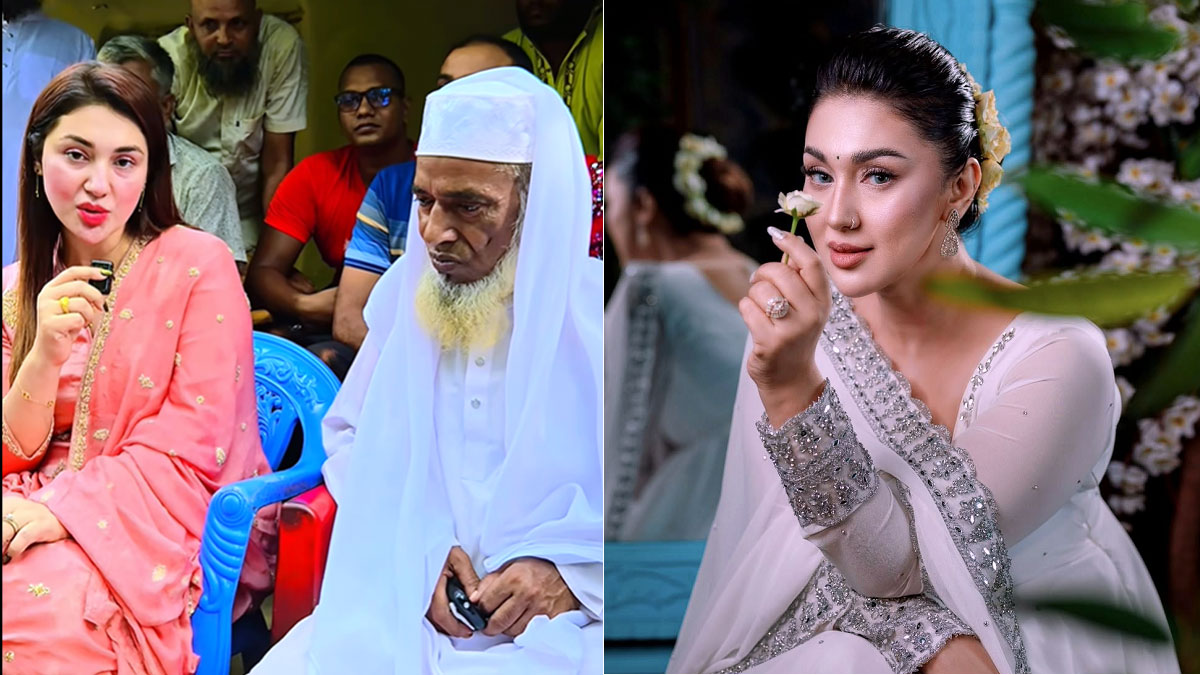 অপু বিশ্বাসকে জমজমের পানি, তজবি, জায়নামাজ দিয়েছেন রইস উদ্দিন