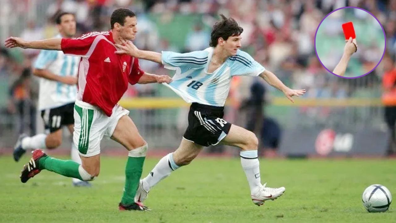 মাত্র ৪৫ সেকেন্ড! মেসির অভিষেকে লাল কার্ডের নির্মম গল্প