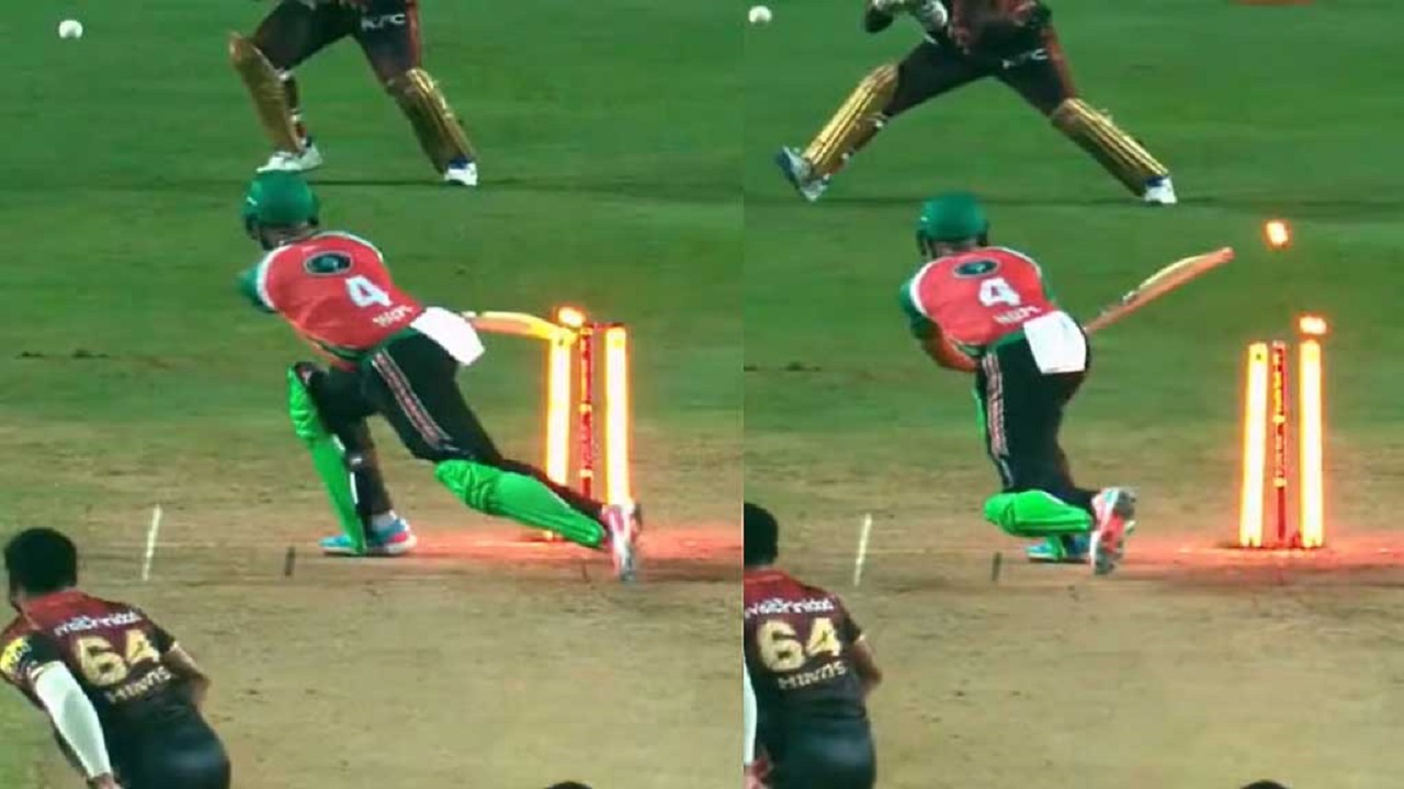 ওয়াইড বলে অদ্ভুত আউট হলেন ব্যাটার