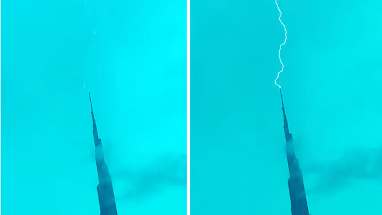 দুবাইয়ে বিশ্বের সর্বোচ্চ ভবন বুর্জ খলিফার ওপর বজ্রপাত