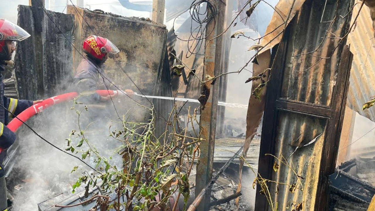 গ্যাস সিলিন্ডারের লিকেজ থেকে অগ্নিকাণ্ড, দুই বসতঘর পুড়ে ছাই