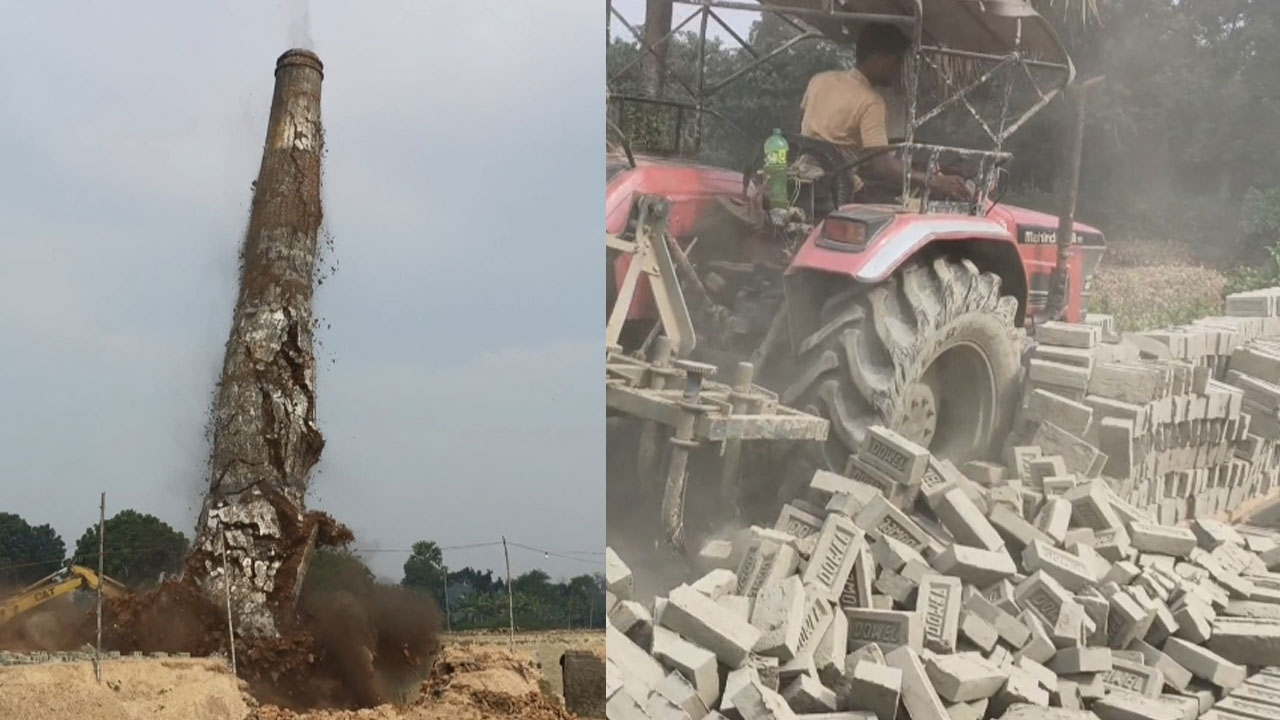 মেহেরপুরে অবৈধ ভাটা গুঁড়িয়ে দিলো প্রশাসন, বিনষ্ট করা হলো ইট