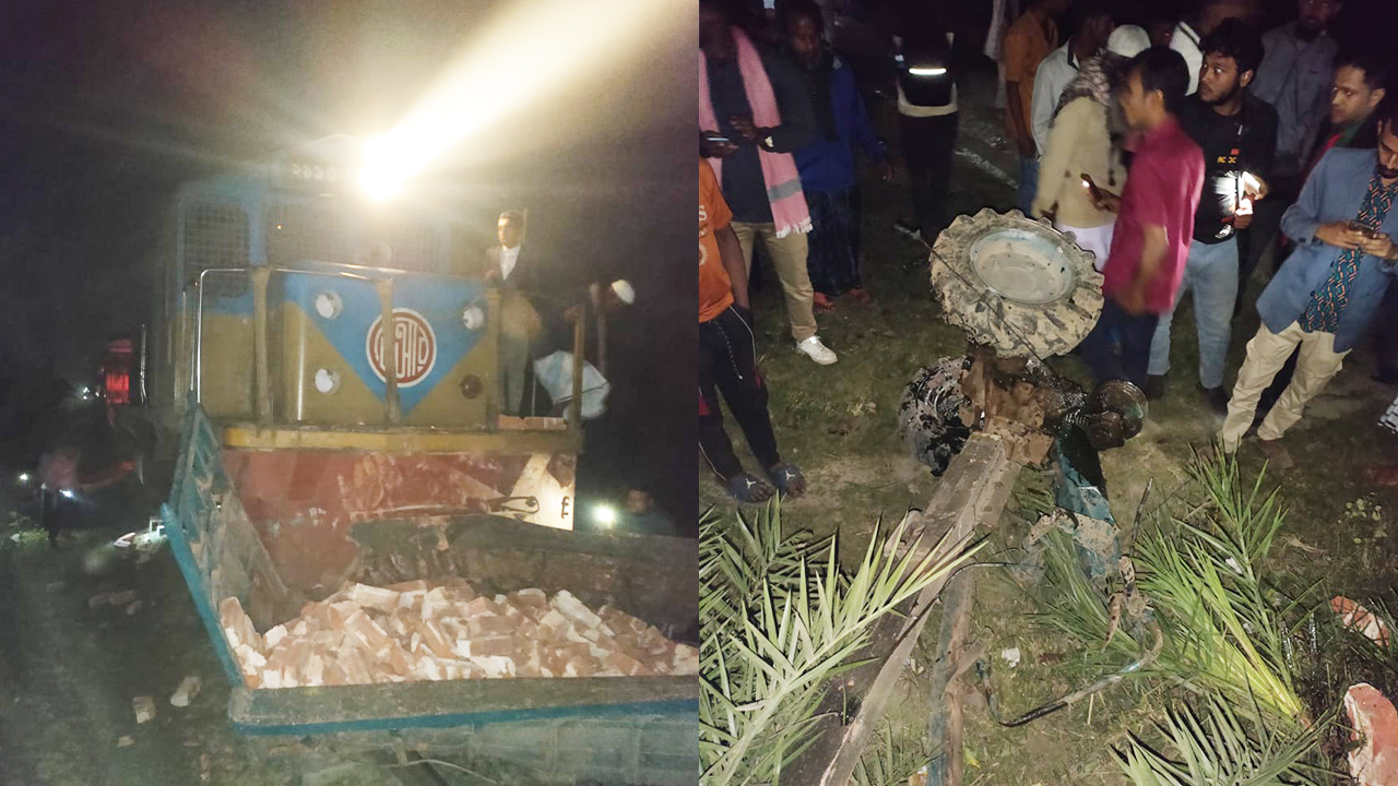 অরক্ষিত রেলক্রসিংয়ে ট্রেন-ট্রাক্টর সংঘর্ষ, আধাঘণ্টা ট্রেন চলাচল বন্ধ