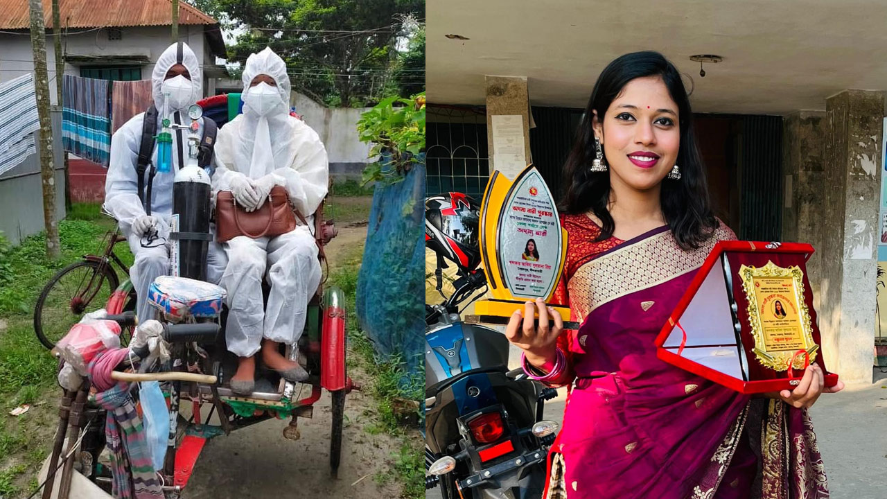করোনাকালে অক্সিজেন সরবরাহ, অদম্য নারী পুরস্কার পেলেন আবিদা