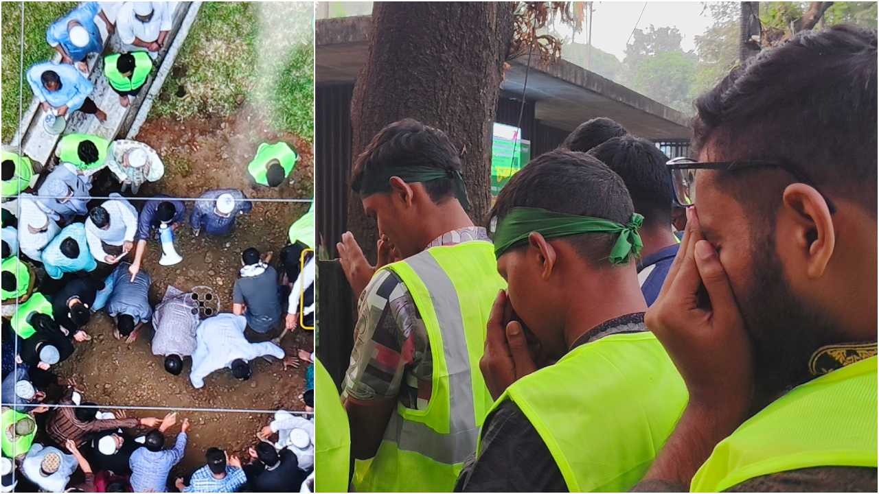 হাদির দাফন শেষে মোনাজাতে কান্নায় ভেঙে পড়েন সবাই