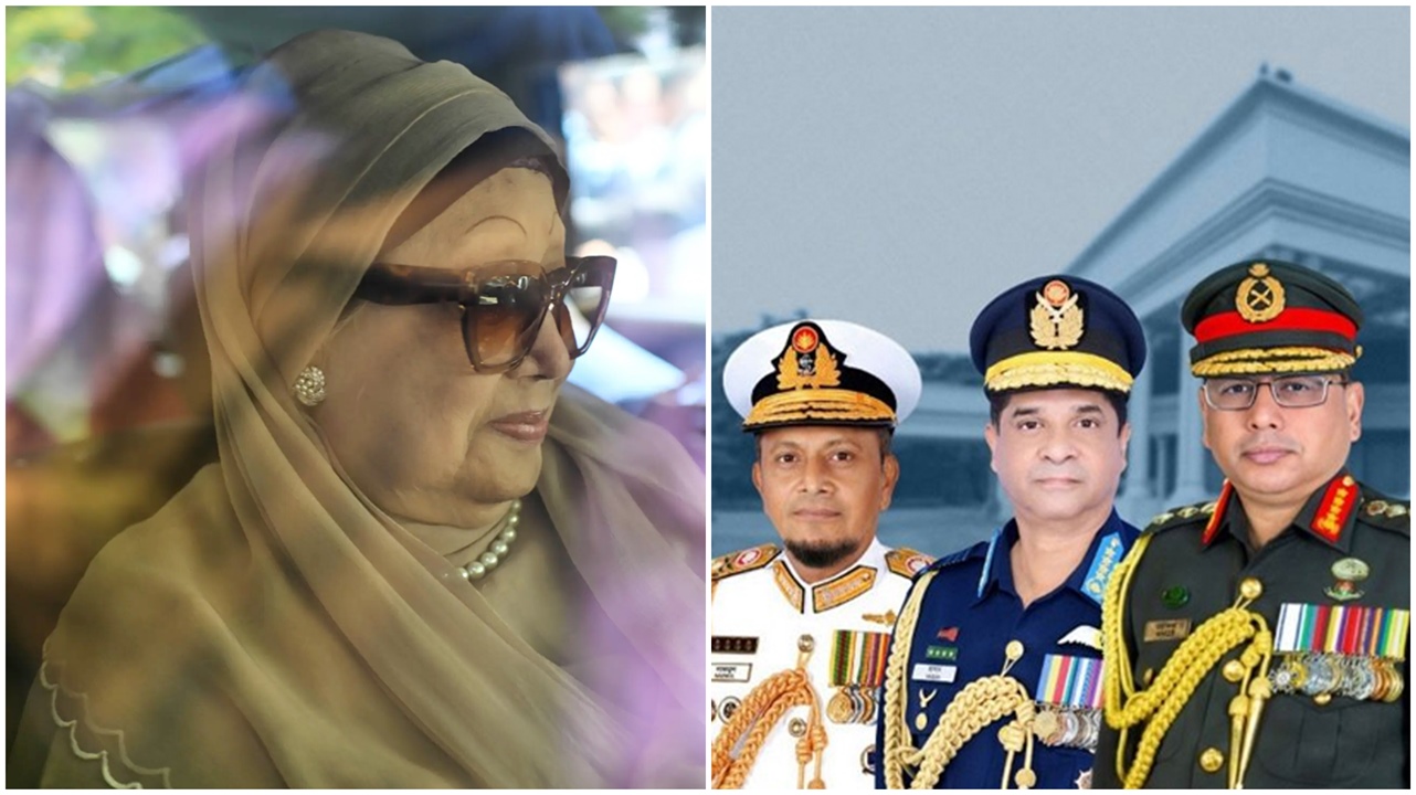 খালেদা জিয়াকে দেখতে হাসপাতালে তিন বাহিনীর প্রধানরা 