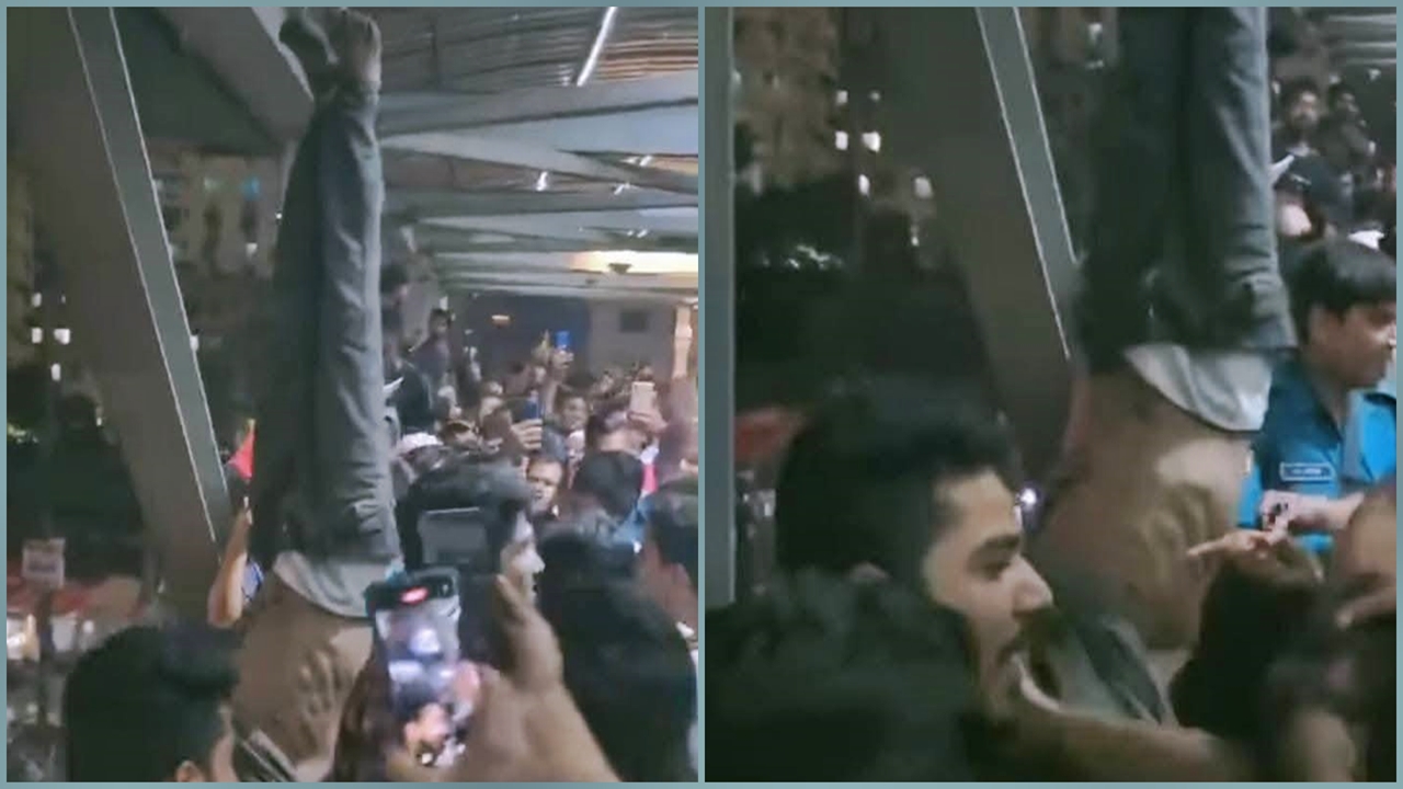 উত্তরায় ছিনতাইকারী সন্দেহে গণপিটুনির পর উল্টো করে ঝুলালো জনতা