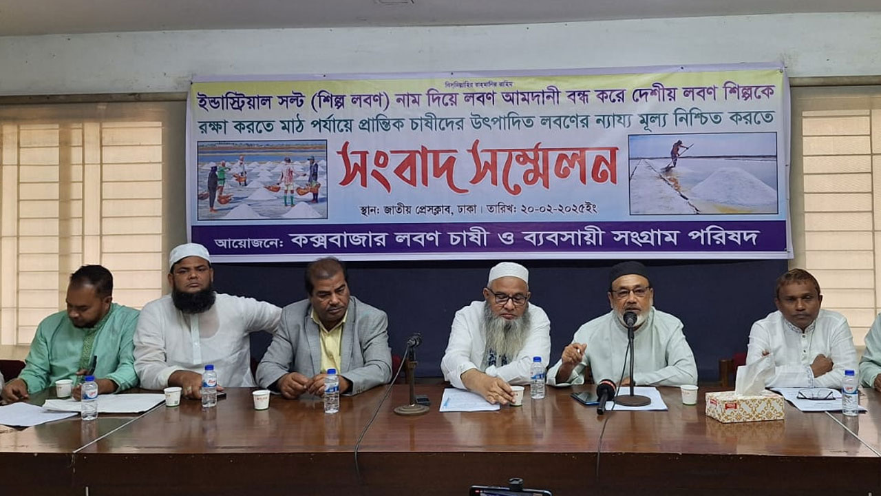 লবণ শিল্প রক্ষায় অন্তর্বর্তী সরকারকে উদ্যোগ গ্রহণের আহ্বান