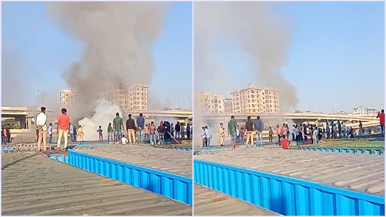 তেজগাঁওয়ে ট্রাকস্ট্যান্ডে আগুন