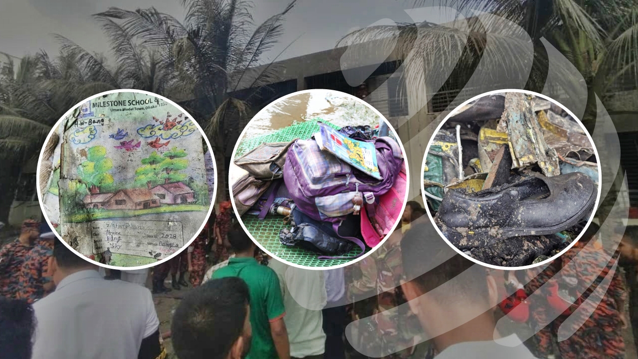 শিশুদের অর্ধপোড়া বই-খাতা, প্রিয় আঙিনায় আর ফেরা হবে কি?