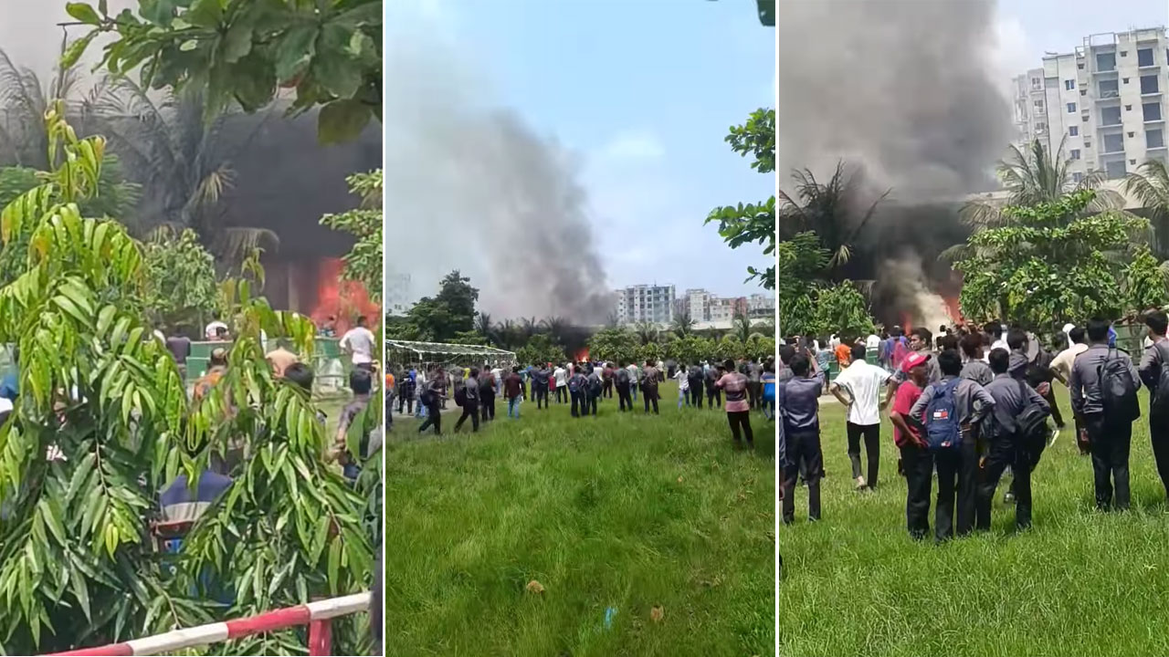 ঢাকায় প্রশিক্ষণ বিমান বিধ্বস্ত, হতাহতের সংখ্যা বাড়ার আশঙ্কা