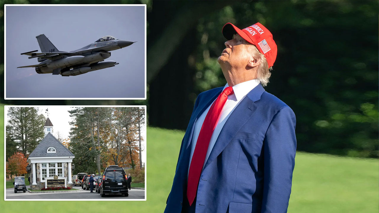 ট্রাম্পের গলফ ক্লাবের আকাশসীমা লঙ্ঘন, এফ-১৬ দিয়ে সরিয়ে দেওয়া হলো বিমান