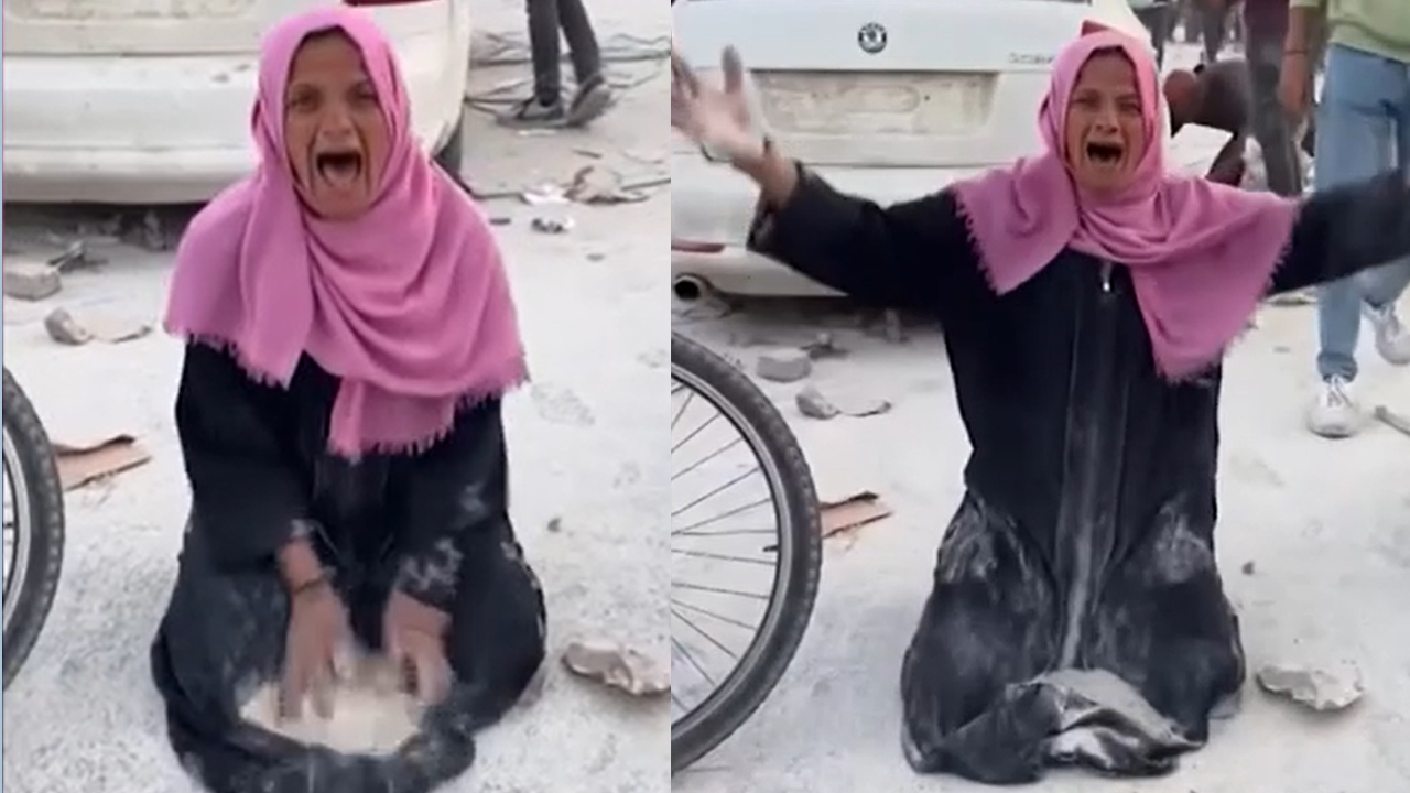 রাস্তা থেকে আটা তুলে নিলেন গাজার নারী, চিৎকার করে আল্লাহকে দিলেন বিচার