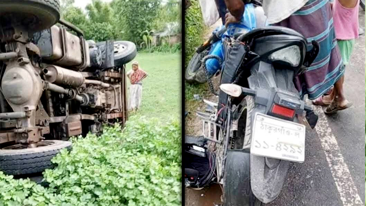 ঢাকায় ফেরার পথে ট্রাক-মোটরসাইকেল সংঘর্ষে প্রাণ গেল দুই বন্ধুর