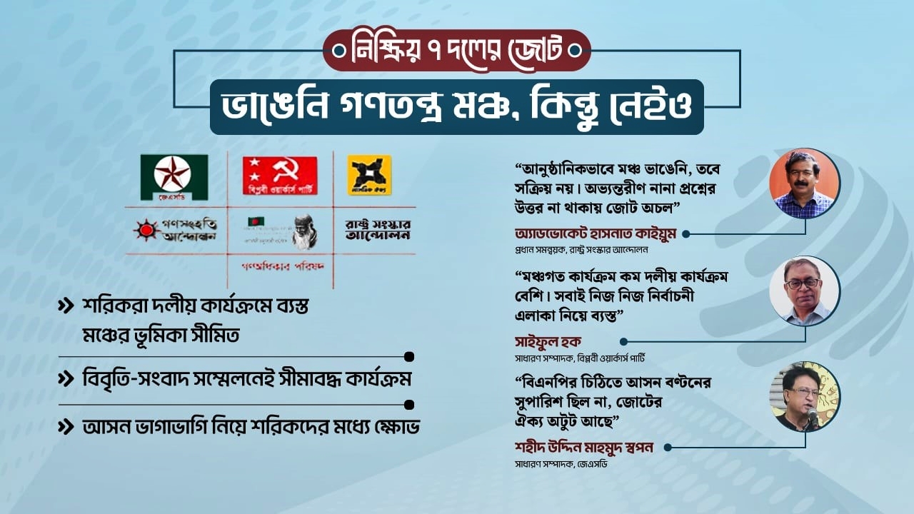 নিষ্ক্রিয় গণতন্ত্র মঞ্চ, দলীয় কার্যক্রম ও নির্বাচনমুখী নেতারা