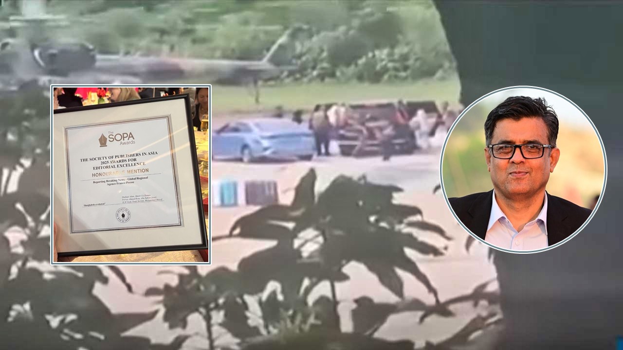 শেখ হাসিনা পালানোর ব্রেকিং নিউজ দিয়ে অ্যাওয়ার্ড পেলেন শফিকুল আলম