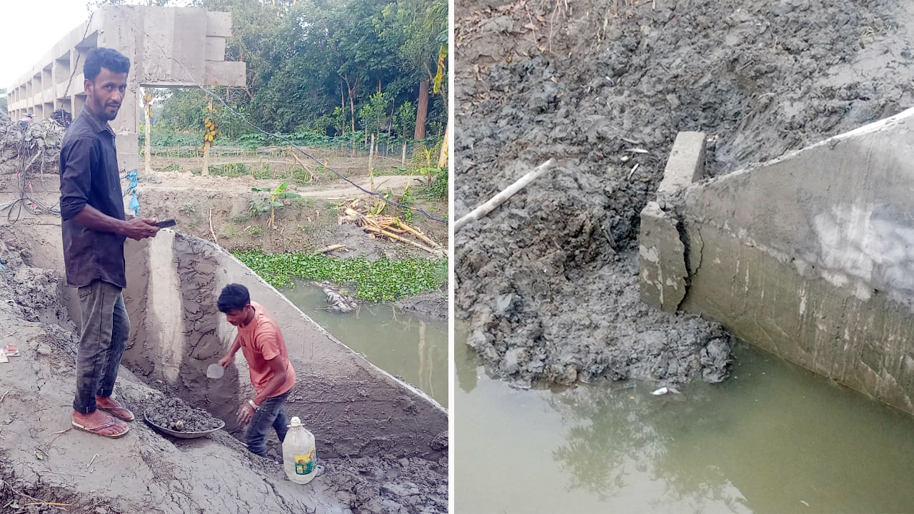 হস্তান্তরের আগেই ৪০ লাখ টাকার বক্স কালভার্টে ফাটল