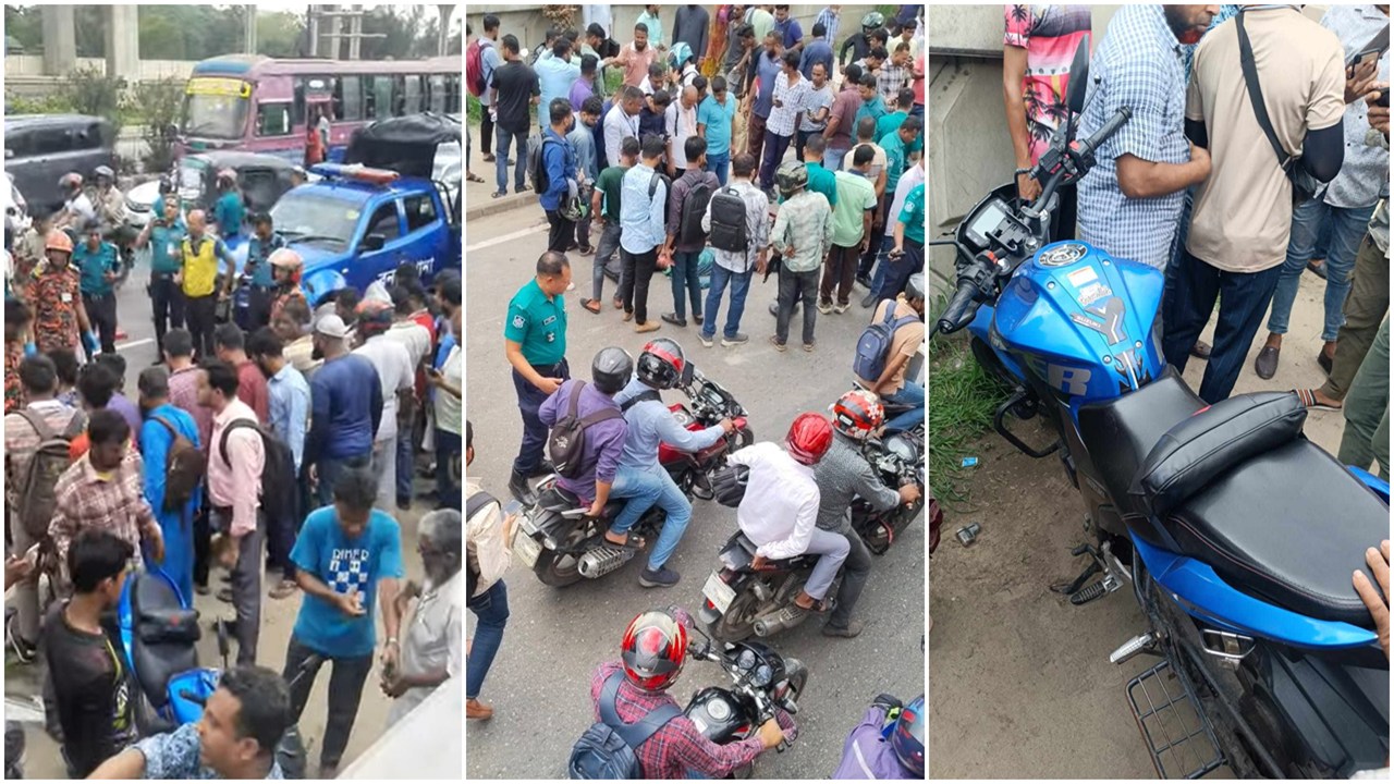 বনানীতে লরি চাপায় ঘটনাস্থলেই প্রাণ গেল দুই মোটরসাইকেল আরোহীর