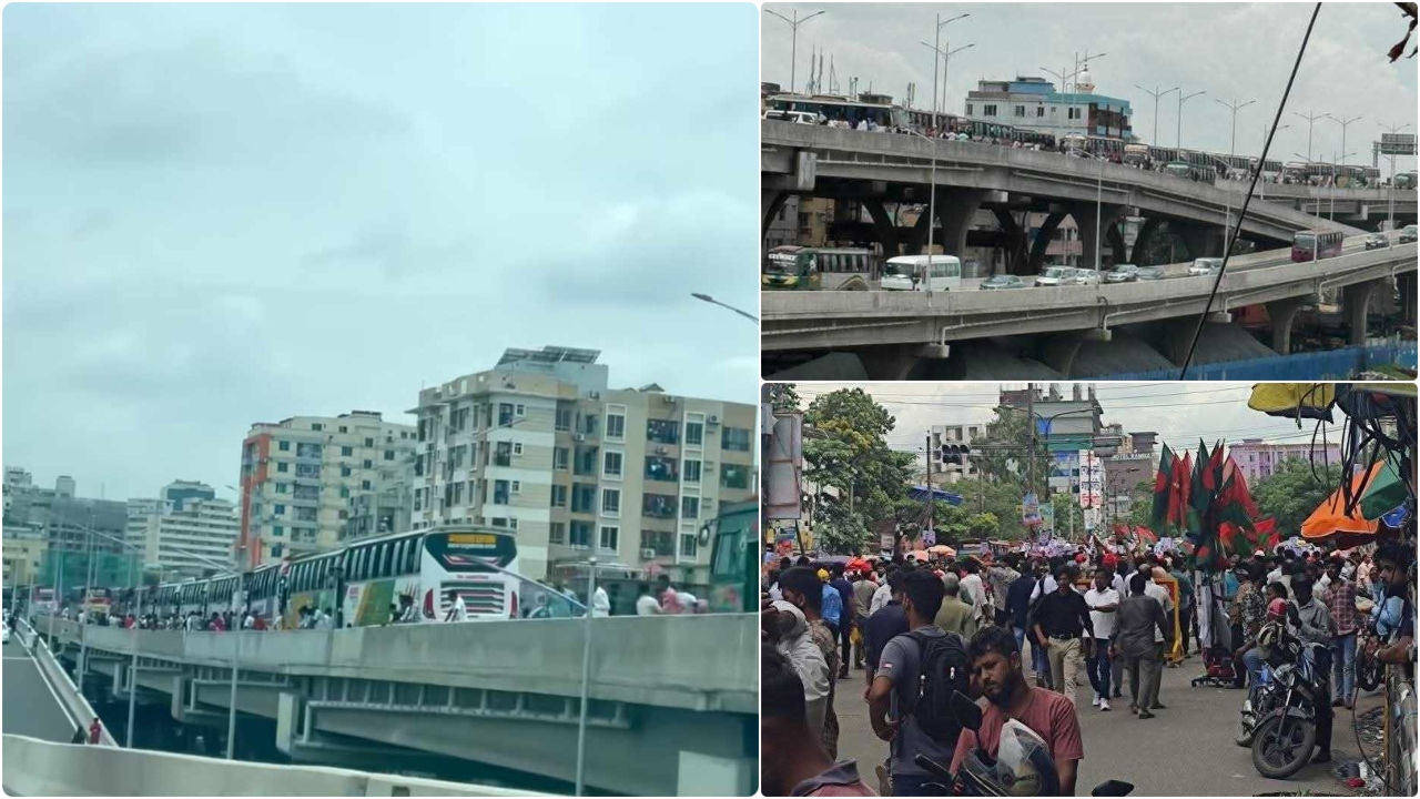 তীব্র যানজটে স্থবির রাজধানীর তিন এলাকা