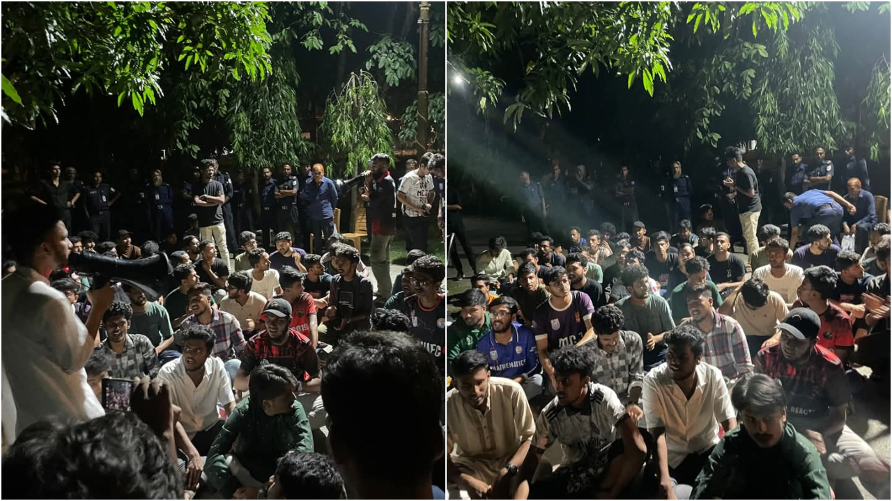 মধ্যরাতে শিক্ষার্থীদের বিক্ষোভে উত্তাল খুলনা বিশ্ববিদ্যালয়