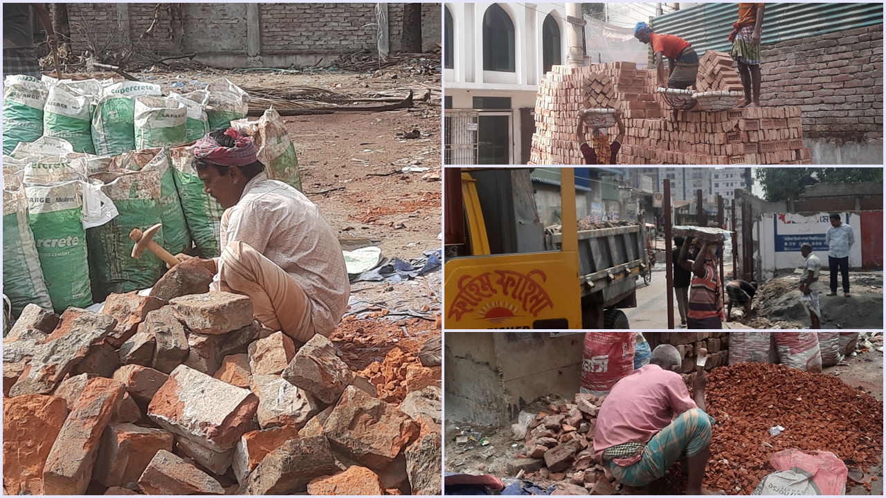 শ্রমিক দিবসেও নেই বিশ্রাম, আয়ের তাড়ায় ঘাম ঝরানো কর্মযজ্ঞে তারা
