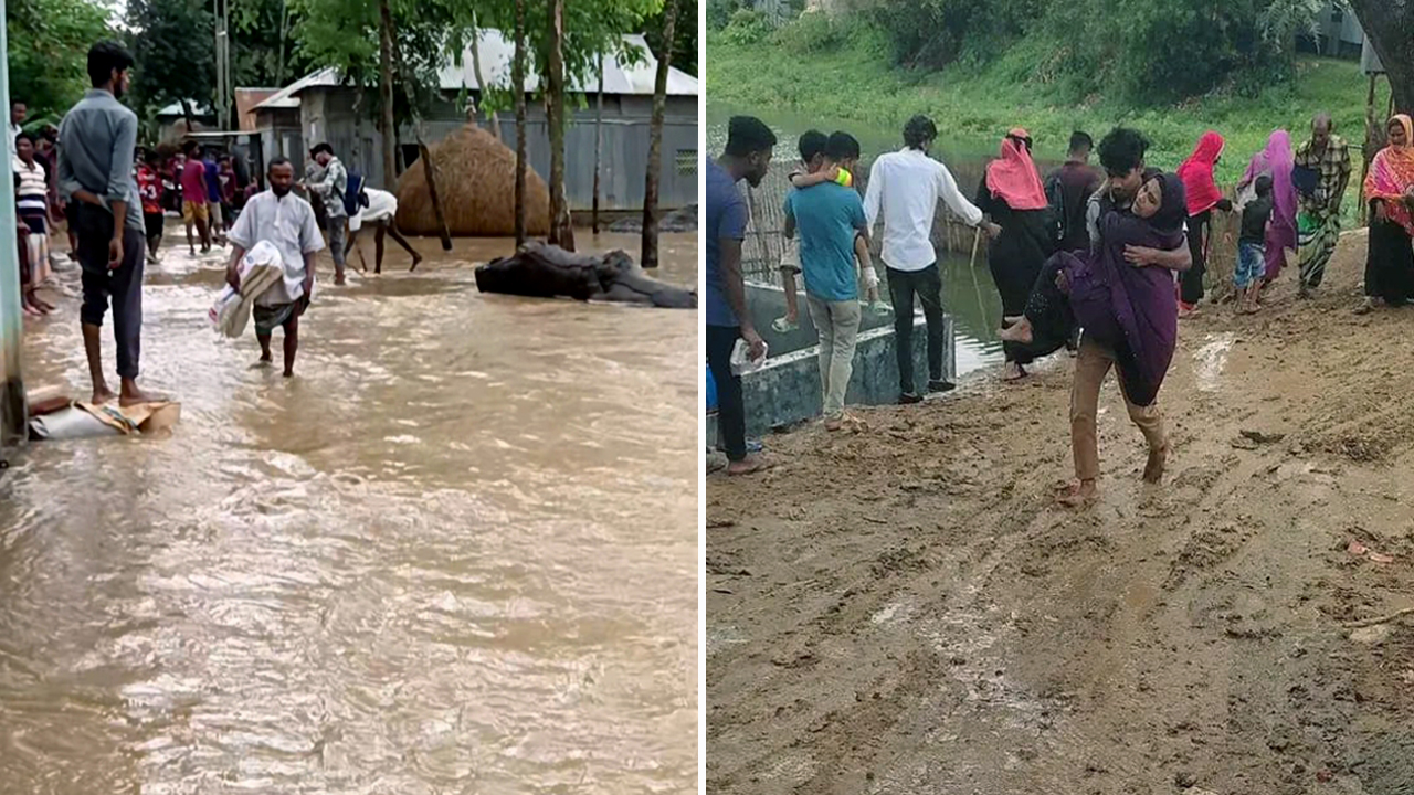 শেরপুরে পাহাড়ি ঢলে বাড়ছে নদীর পানি, আকস্মিক বন্যার শঙ্কা