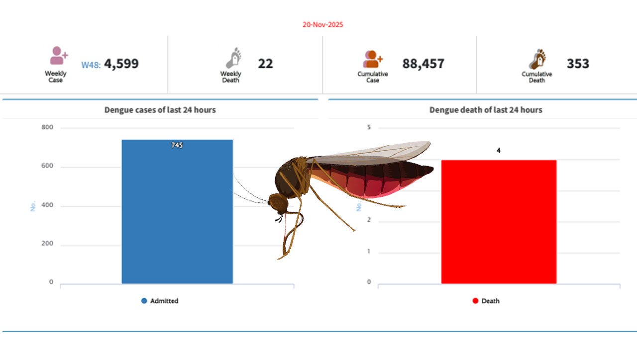 ডেঙ্গুতে ২৪ ঘণ্টায় আরও ৪ জনের মৃত্যু