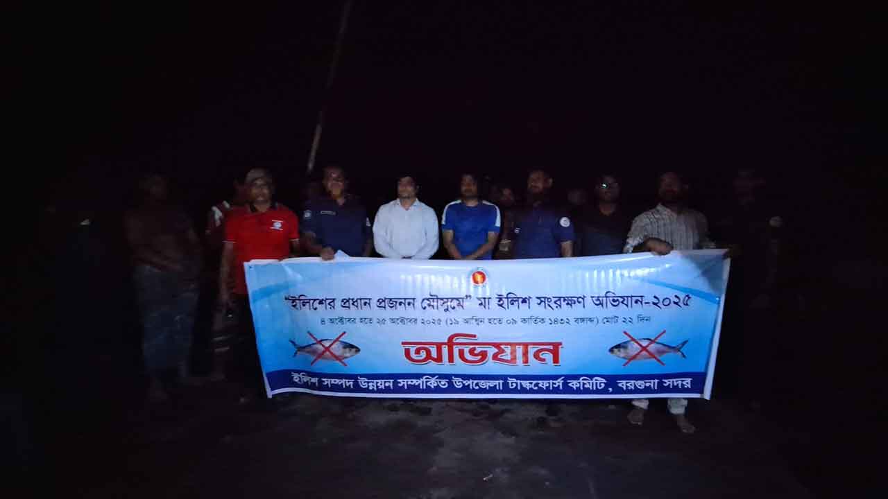 বরগুনায় নিষেধাজ্ঞা অমান্য করে নদীতে মাছ শিকার, ১৩ জেলের কারাদণ্ড