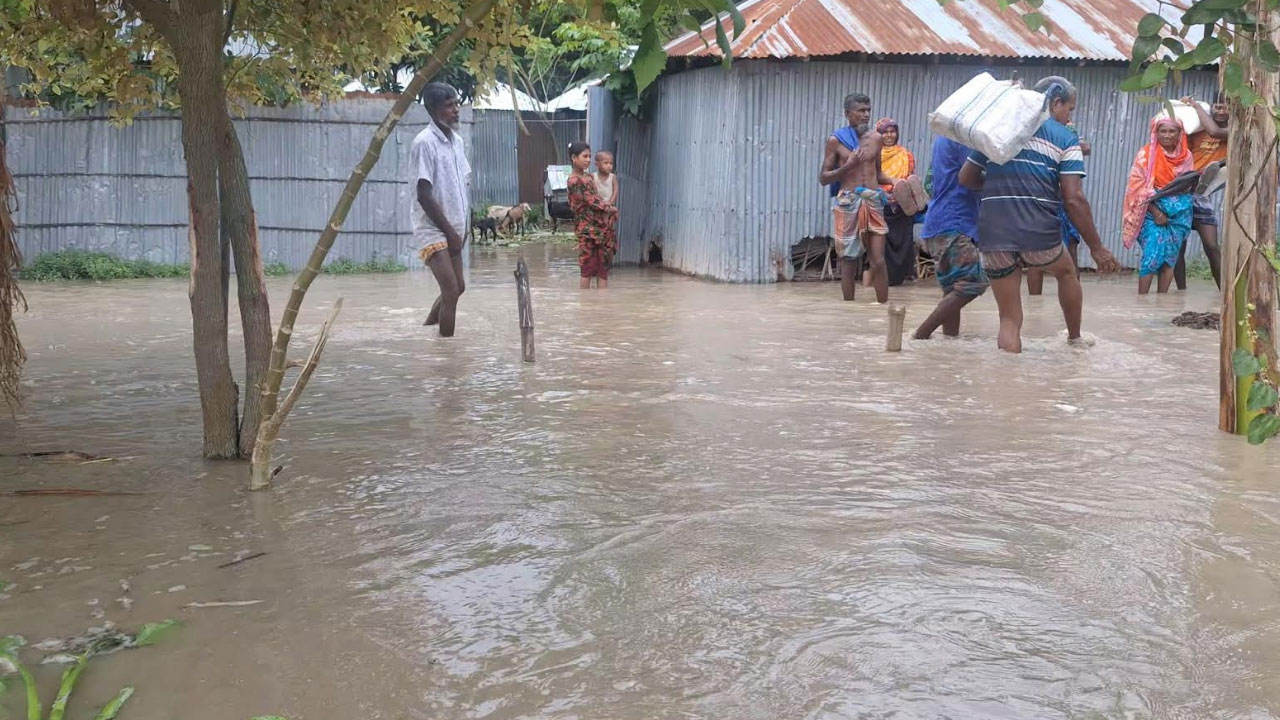 কুড়িগ্রামে নিম্নাঞ্চল প্লাবিত, ১২২৭ হেক্টর ফসলি জমি পানিতে নিমজ্জিত