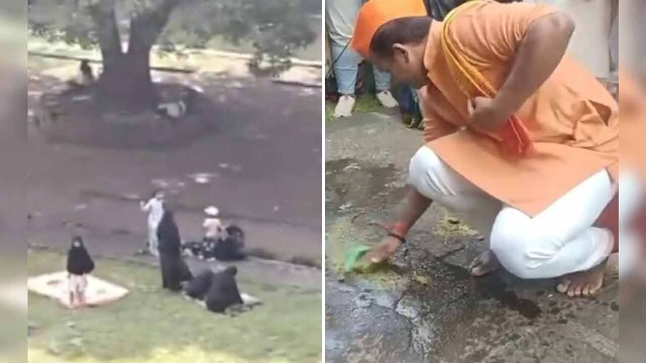 ভারতে মাঠে নারীদের নামাজ আদায়, পরে গোমূত্র ঢেলে করা হলো ‘শুদ্ধ’