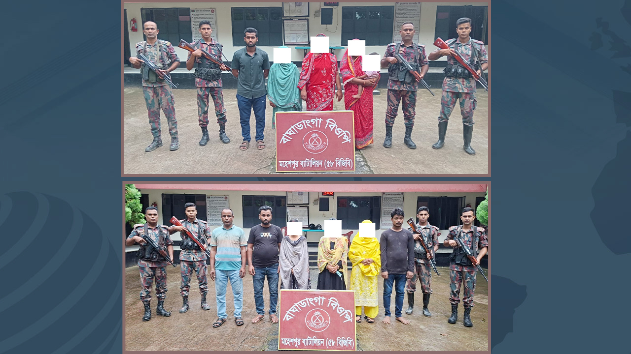 ভারতে প্রবেশের চেষ্টাকালে সীমান্তে নারী শিশুসহ আটক ১১