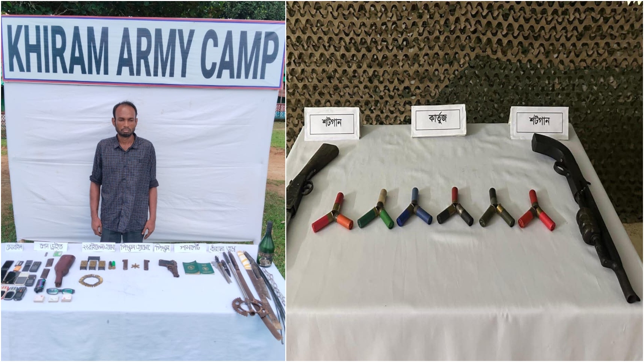 চট্টগ্রামে পৃথক সেনা অভিযানে অস্ত্র-গোলাবারুদ উদ্ধার, আটক ১