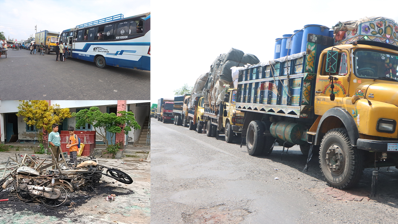 ভাঙ্গায় ৭ ঘণ্টার অবরোধ শেষে যান চলাচল স্বাভাবিক