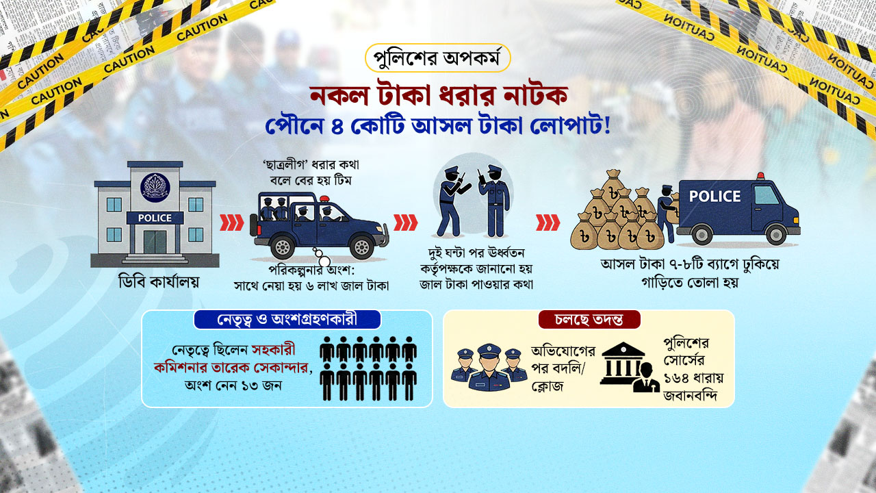 নকল টাকা উদ্ধারের নাটক, পৌনে ৪ কোটি আসল টাকা খেয়ে ফেলল ডিবি পুলিশ!