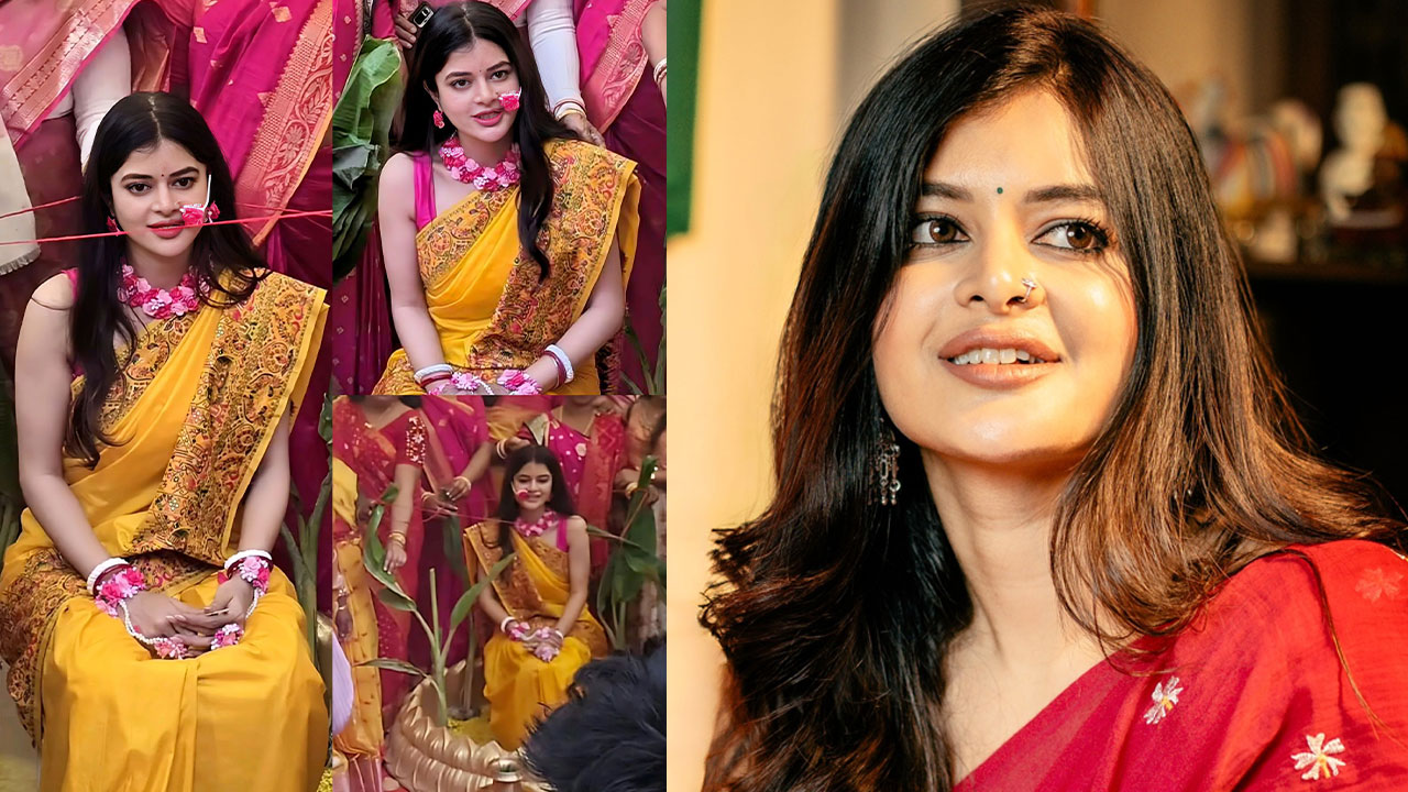 দ্বিতীয় বিয়ের হলুদে জমিয়ে নাচলেন মধুমিতা