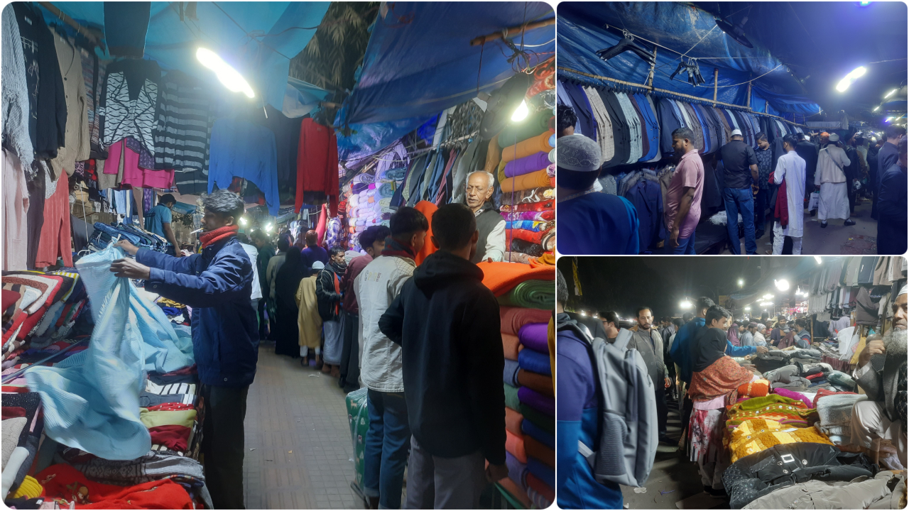 তীব্র শীতে ঢাকার ফুটপাতে বেড়েছে গরম পোশাকের বেচাকেনা